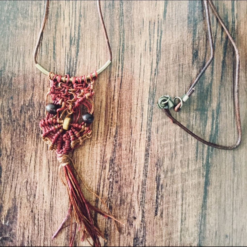 Owl Necklace with Leather Cord
